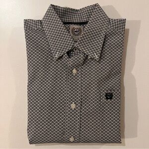 Cinch Men's Classic Fit Button Down Shirt - Navy/Gold Diamond